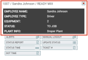 Employee information from an employee rollover dialog window
